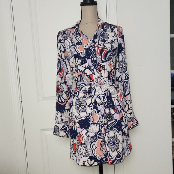 Express Women’s Sheer Floral Roll-Up Sleeve Dress – Size XS – NWOT 🌸✨ - Picture 1 of 16